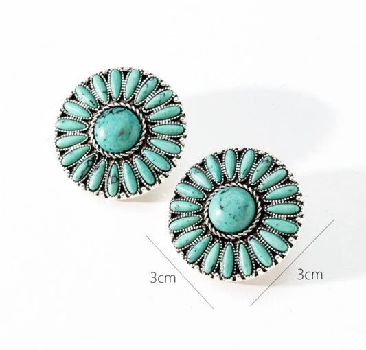 Study Turquoise Earrings