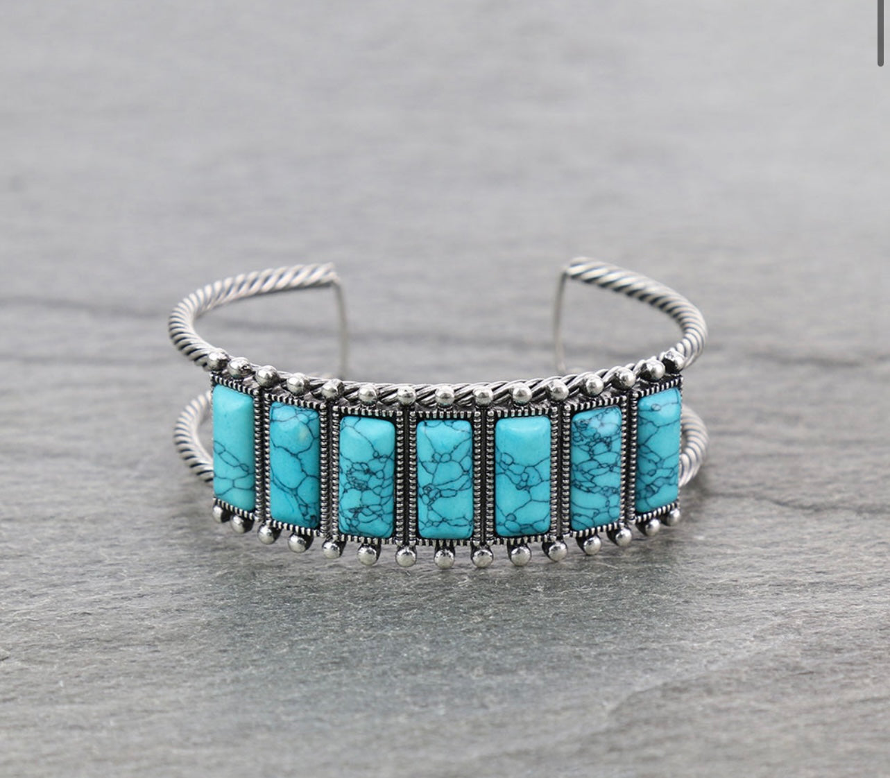 Stone Cuff Turquoise Bracelet