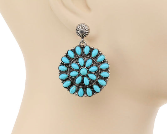 Siena Turquoise Concho Earrings