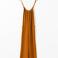 Chestnut Spaghetti Straps Waist Tie Wide Leg Jumpsuit with Pockets