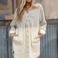 Gray Gradient Long Sleeve Button Up Raw Hem Denim Dress