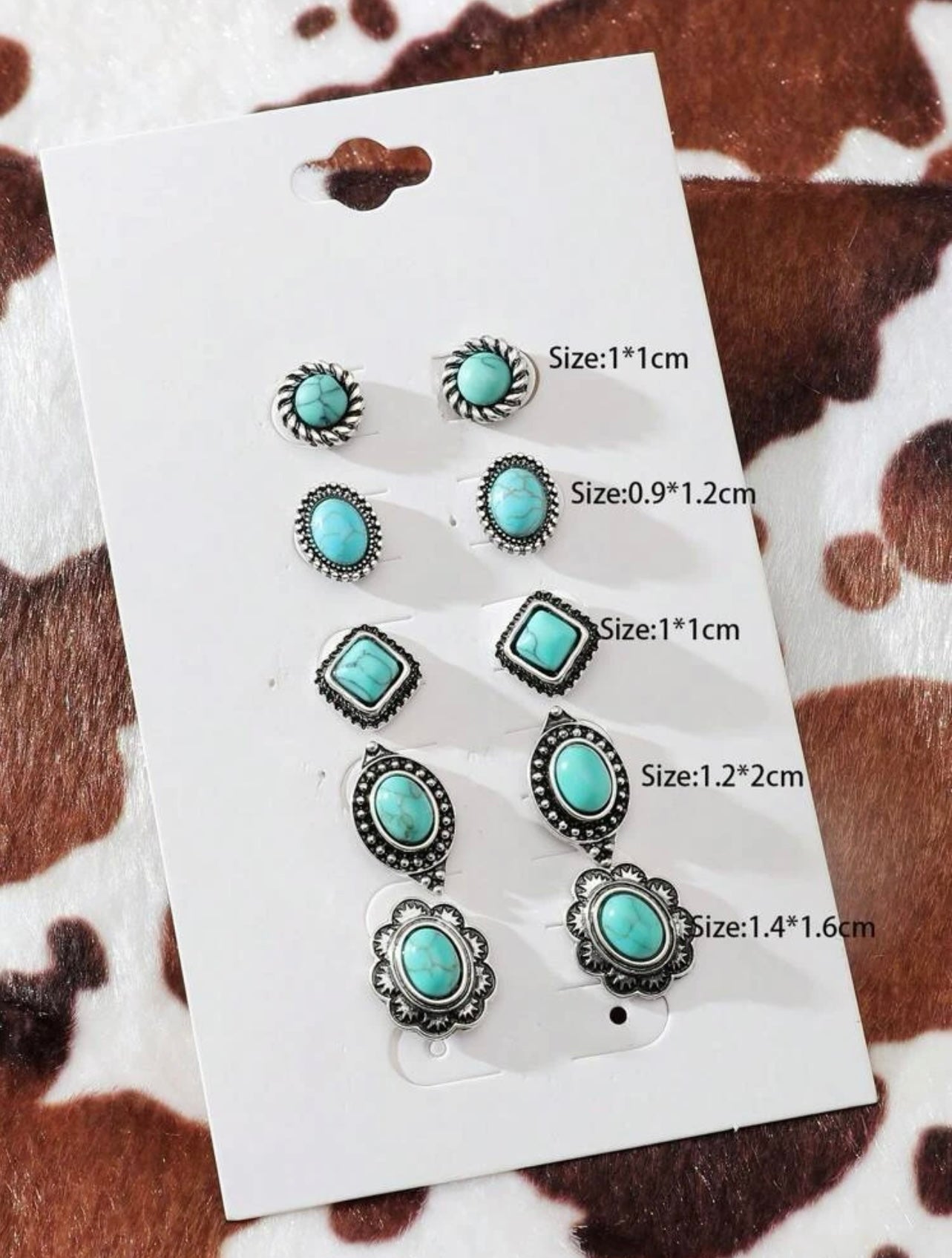 Set of 5 western earrings