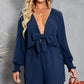 Tie Knot Puff Long Sleeve Romper