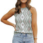 Laurel Green Western Tribal Aztec Pattern Knit Sweater Tank