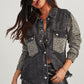 The Lola Leopard Patch Pocket Vintage Raw Hem Denim Jacket