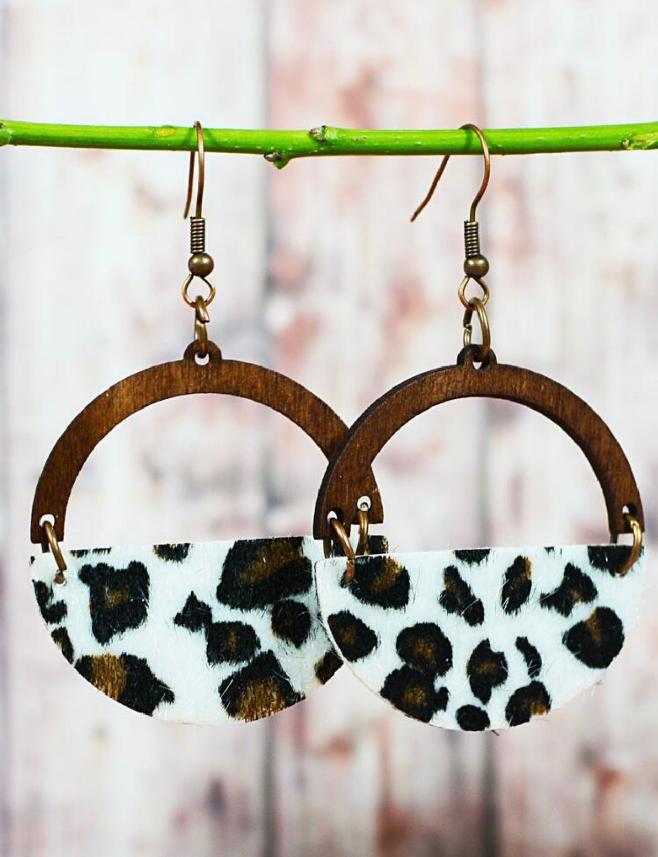 Leopard cowgirl earrings