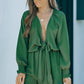 Tie Knot Puff Long Sleeve Romper