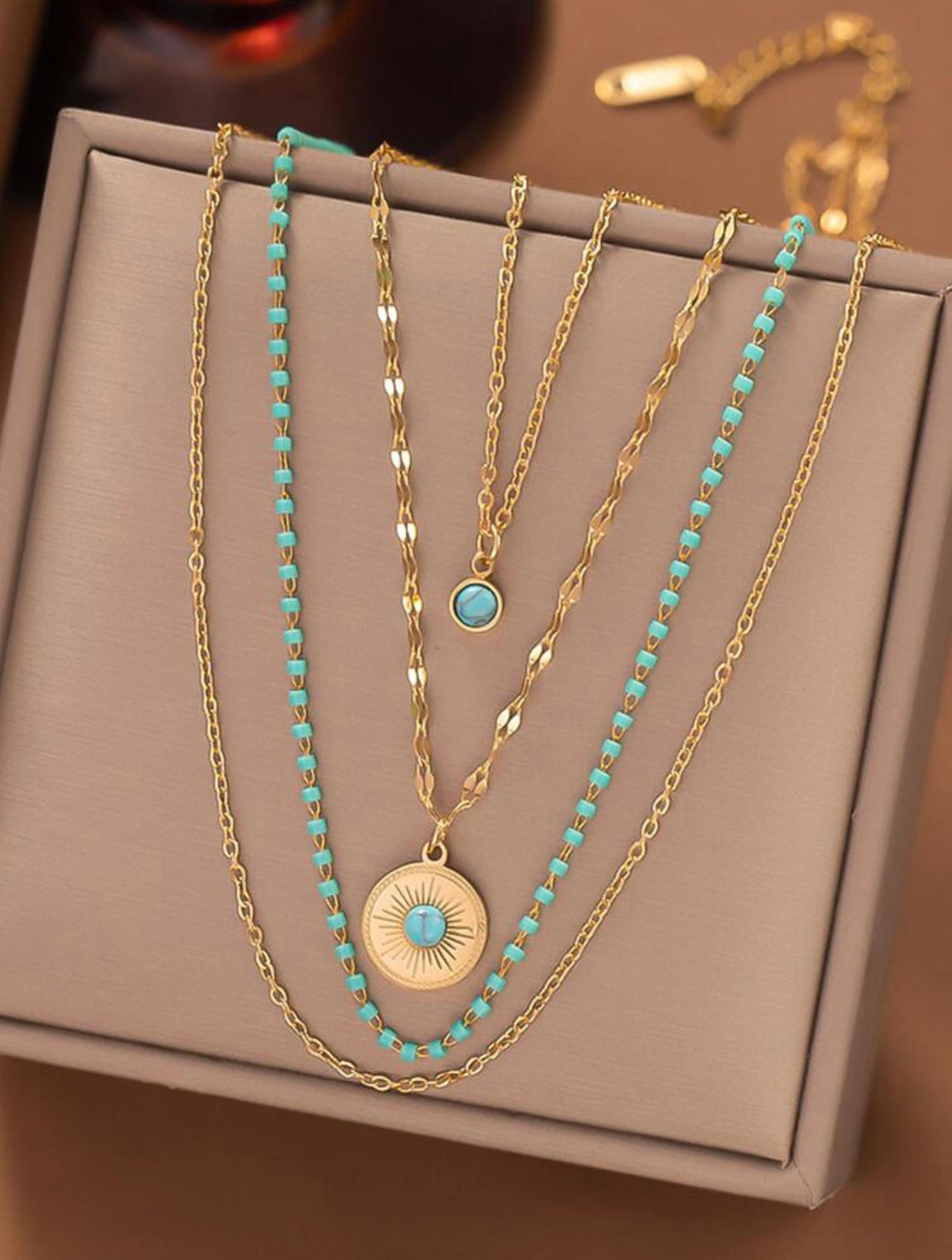 Turquoise and Gold Necklace