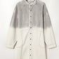 Gray Gradient Long Sleeve Button Up Raw Hem Denim Dress