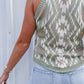 Laurel Green Western Tribal Aztec Pattern Knit Sweater Tank