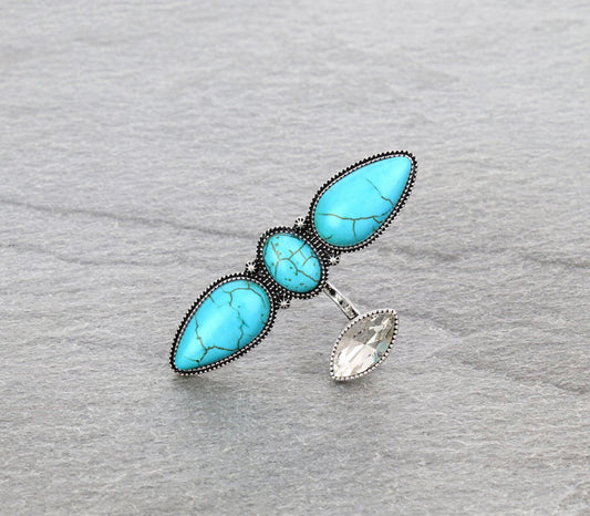 Aquamarine Boho Ring