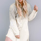 Gray Gradient Long Sleeve Button Up Raw Hem Denim Dress