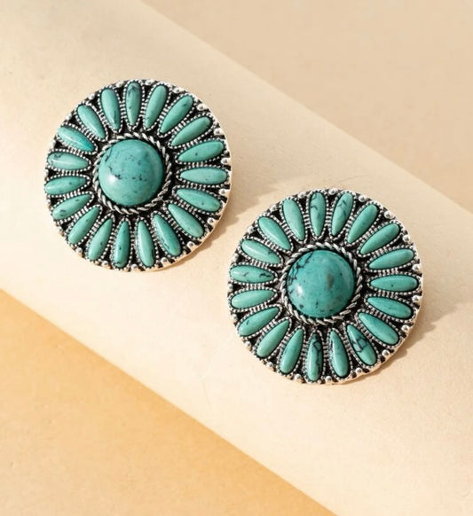 Study Turquoise Earrings