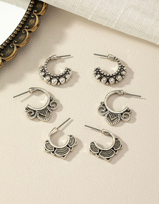 Elevate Silver Earrings Set