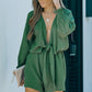 Tie Knot Puff Long Sleeve Romper