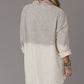 Gray Gradient Long Sleeve Button Up Raw Hem Denim Dress