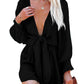 Tie Knot Puff Long Sleeve Romper