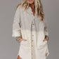 Gray Gradient Long Sleeve Button Up Raw Hem Denim Dress