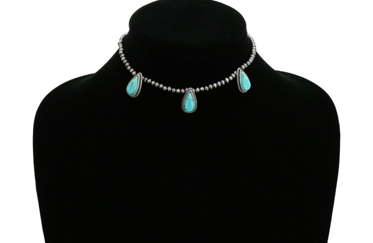 Turquoise Tear Drop Necklace