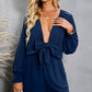 Tie Knot Puff Long Sleeve Romper