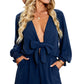 Tie Knot Puff Long Sleeve Romper