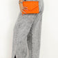 Medium Grey Drawstring Elastic Waist Wide Leg Jeans