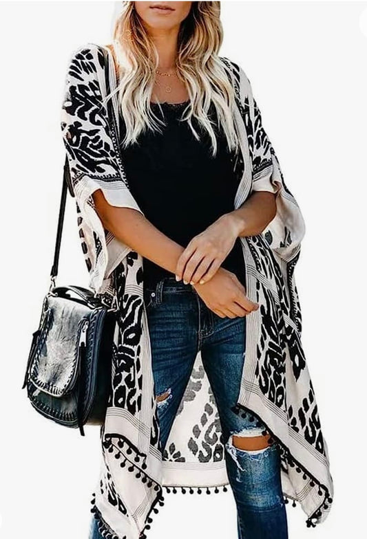 Black and White Kimono