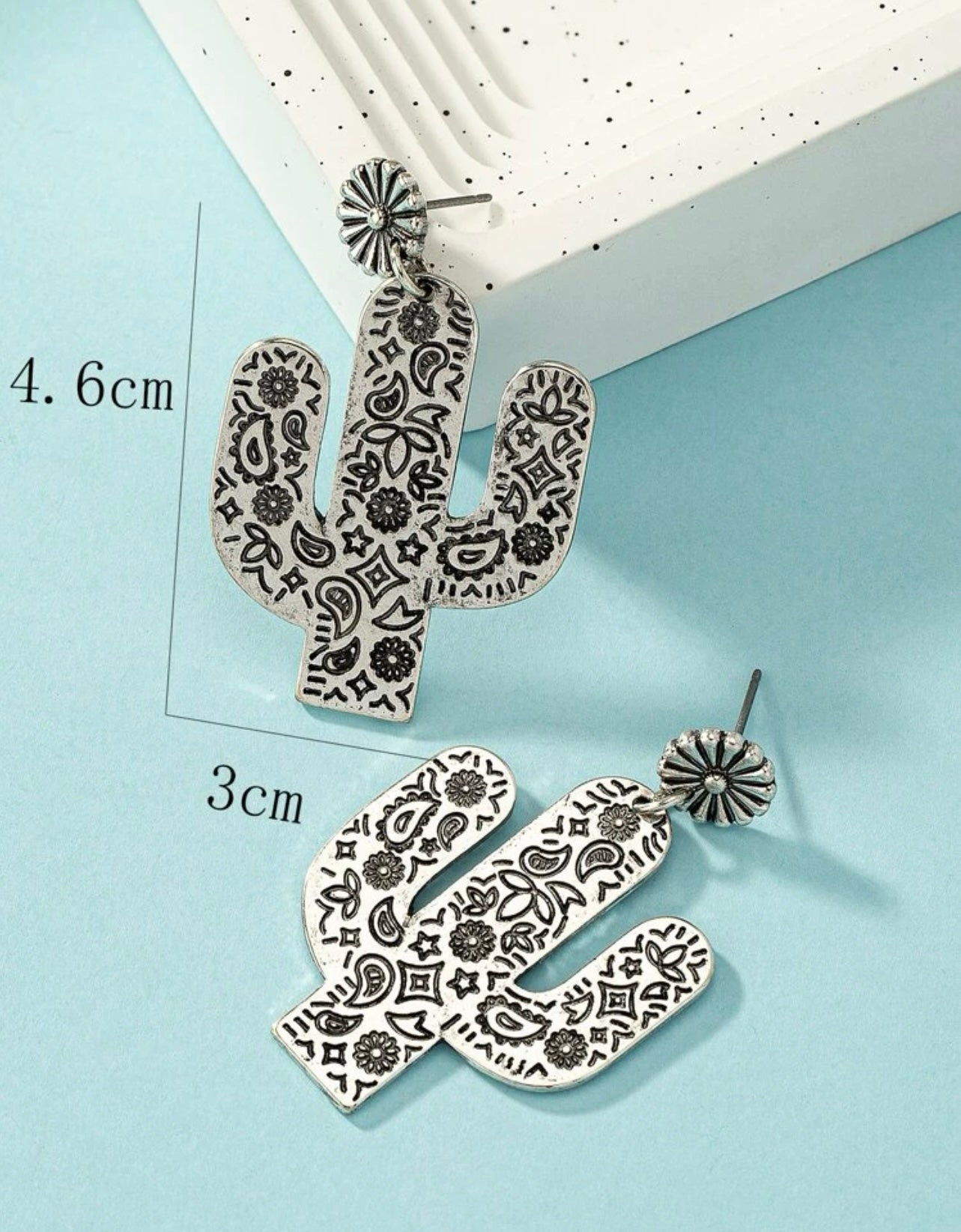 Beautiful Floral Cactus Earrings