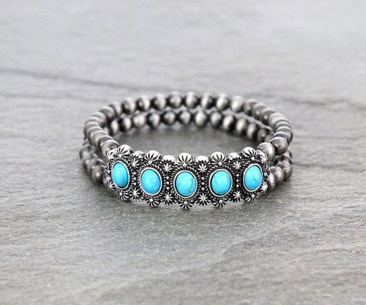 Melody Turquoise Pearl Cuff Bracelet