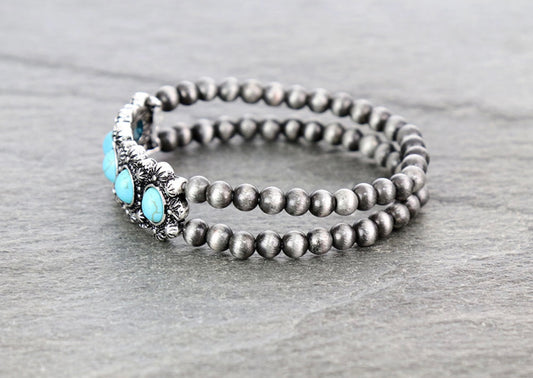 Melody Turquoise Pearl Cuff Bracelet