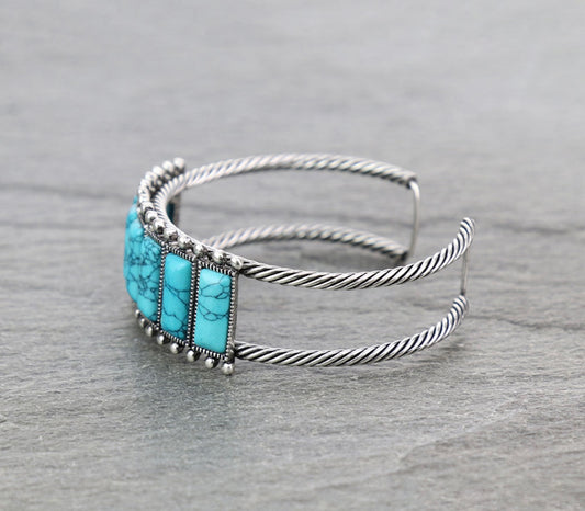 Stone Cuff Turquoise Bracelet