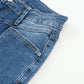 Blue High Waist Seam Stitching Pocket Flare Jeans