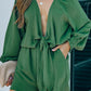 Tie Knot Puff Long Sleeve Romper