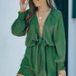 Tie Knot Puff Long Sleeve Romper