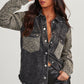 The Lola Leopard Patch Pocket Vintage Raw Hem Denim Jacket