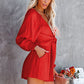 Tie Knot Puff Long Sleeve Romper