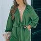 Tie Knot Puff Long Sleeve Romper