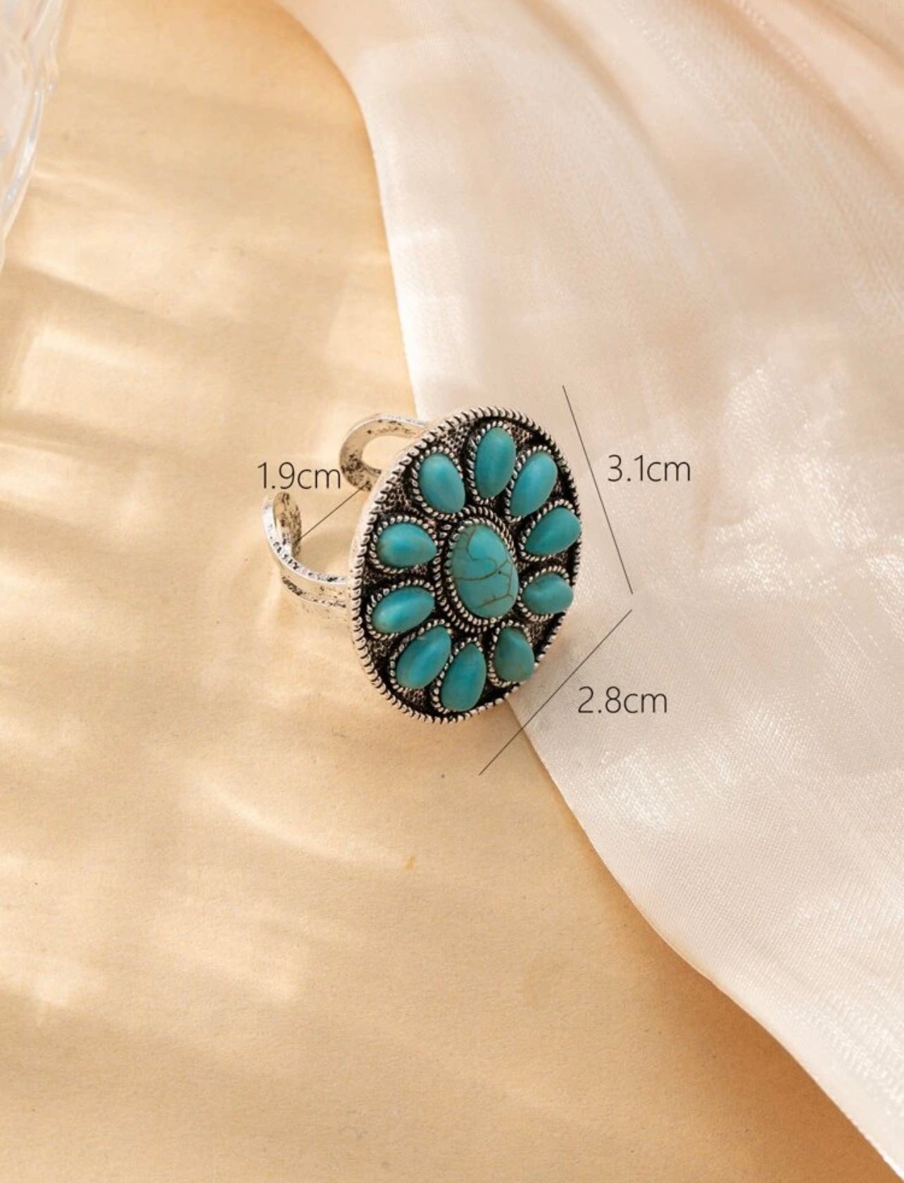 Floral Turquoise Ring