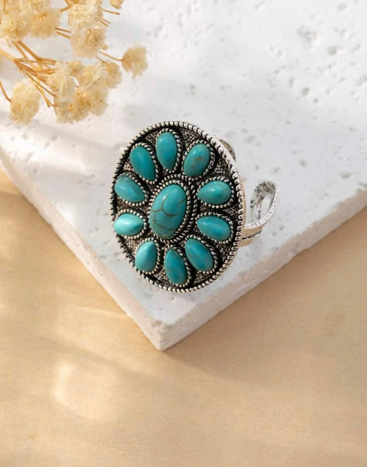 Floral Turquoise Ring